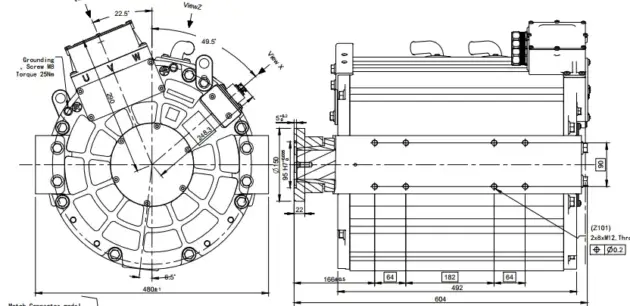 Motor Inline Direct Drive Configurations 560Vdc/350kW Direct Drive System - AC PROPULSION